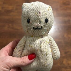 Adorable Cream Knit Stuffed Animal